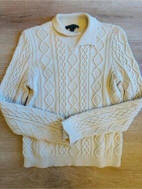 Ralph Lauren Cream Cable‑Knit Turtleneck Sweater